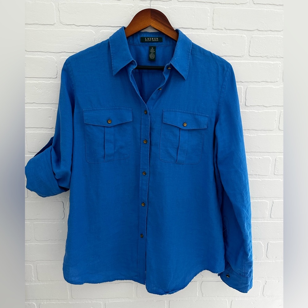 Lauren Ralph Lauren 100% Linen blouse, M